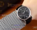 Perfect Replica IWC Portofino Stainless Steel Case Index Markers Black Leather 40mm Watch